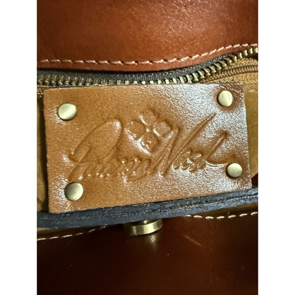 Patricia Nash Rosina Tooled Leather Satchel Tan Brown - Picture 5 of 16
